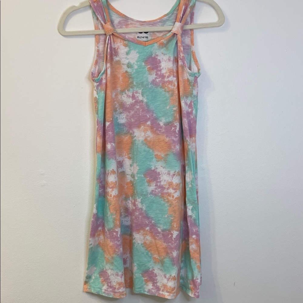 SO Tie-Dye Dress - Orange, Purple, Green Size XL 14/16 EUC